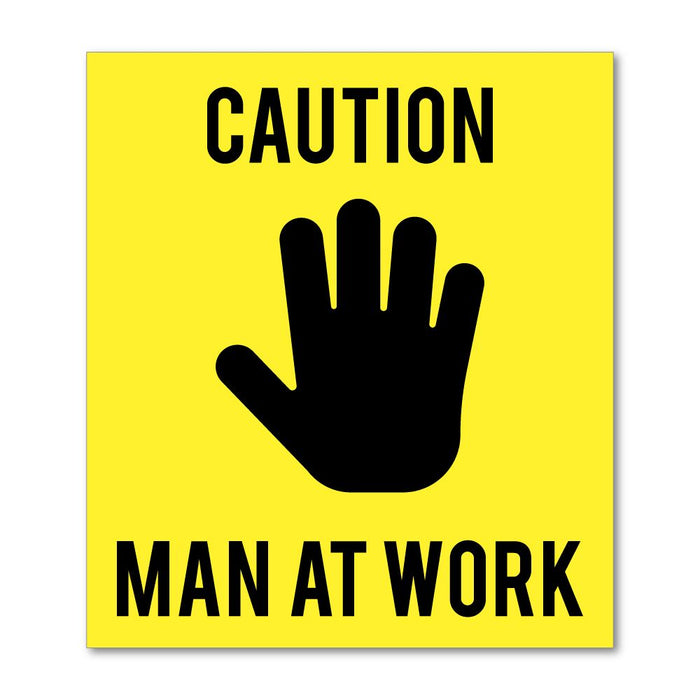 Caution Man At Work Sticker Decal