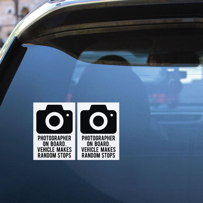 2X Photographer On Board Sticker Decal