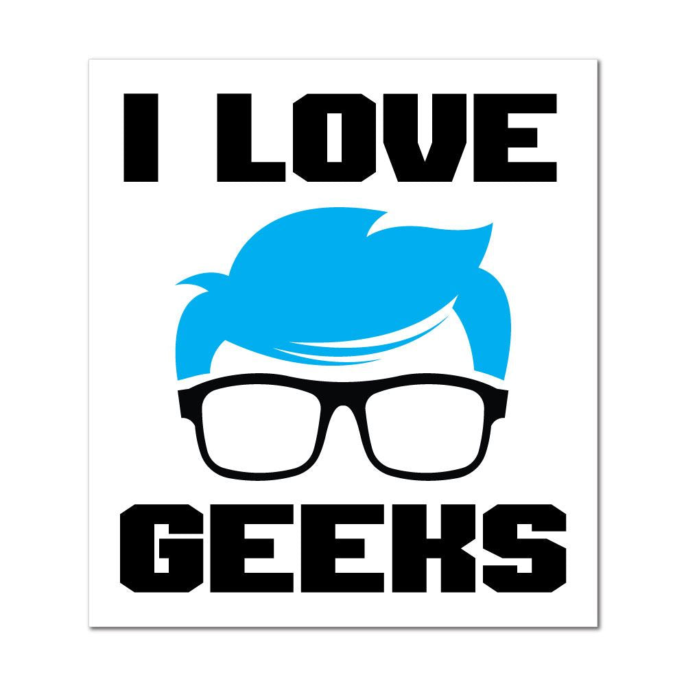 I Love Geeks Sticker Decal | Geek Stickers - Sticker Collective