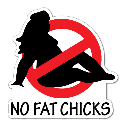 No Fat Chicks Round Jdm Sticker Decal