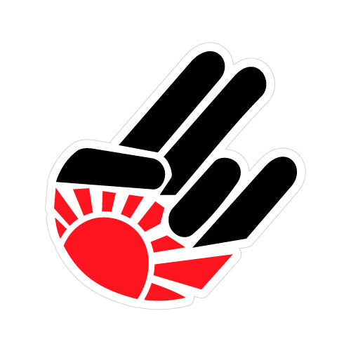 Rising Sun Shocker Sticker - Die-Cut Vinyl Decal 4" X 5.96", Self-Adhesive Japanese Design