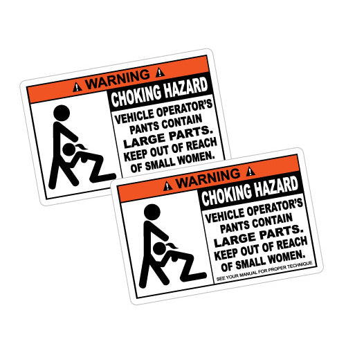 2X Warning Chocking Hazard Jdm Sticker Decal