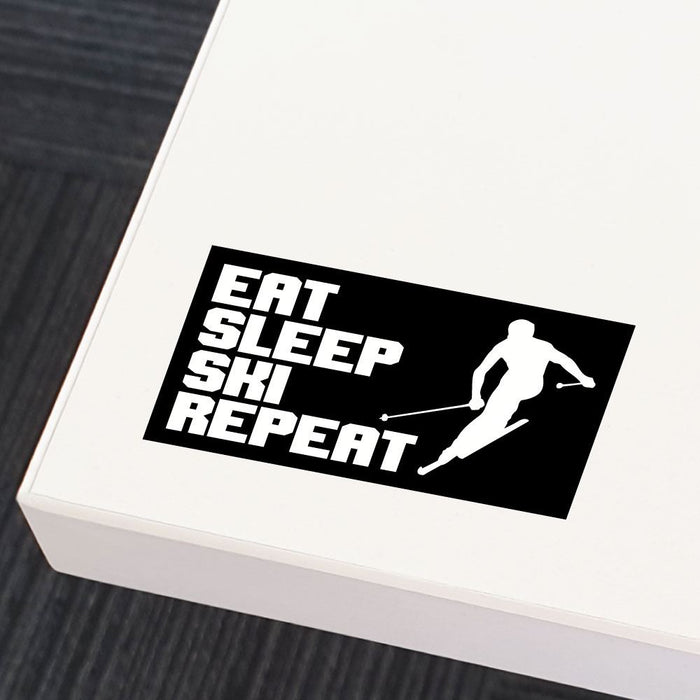 Eat Sleep Ski Repeat  Sticker Decal
