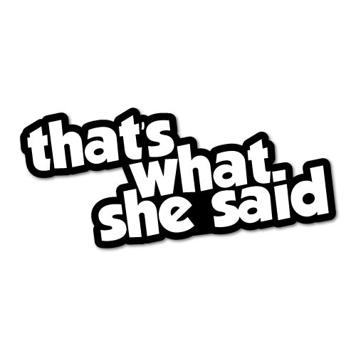 That's What She Said Jdm Car Sticker Decal