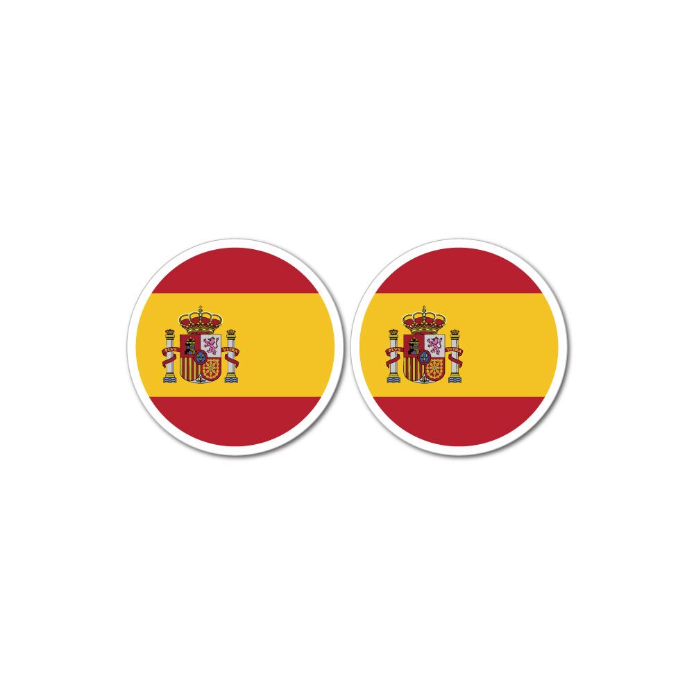 Spain Flag X2 Sticker Decal | Countries Stickers - Sticker Collective