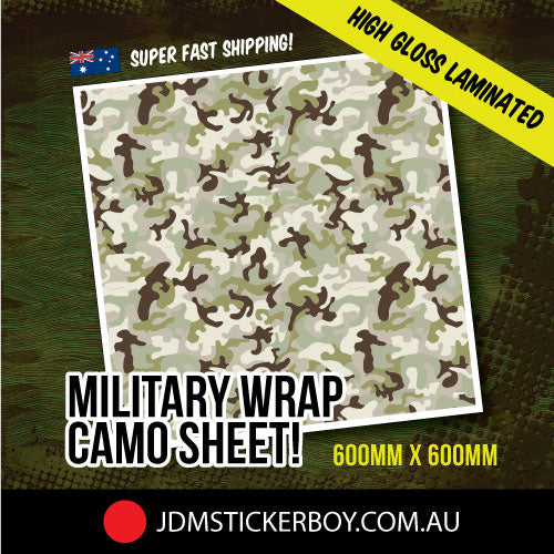 Military Wrap Camo Green 600Mm X 600Mm Stickerbomb Wrap