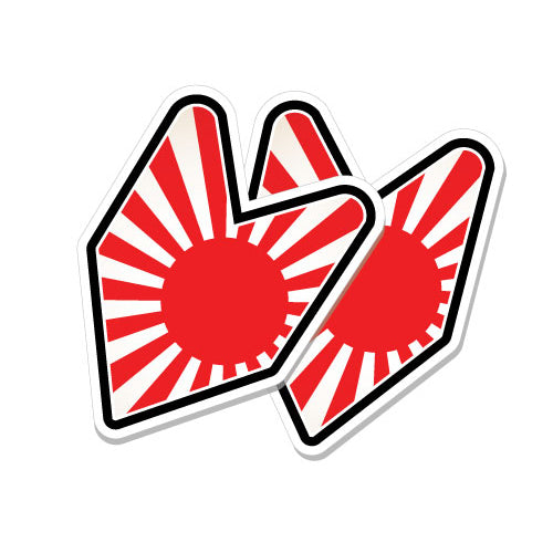 2X Rising Sun Wakaba Leaf Jdm Sticker Decal