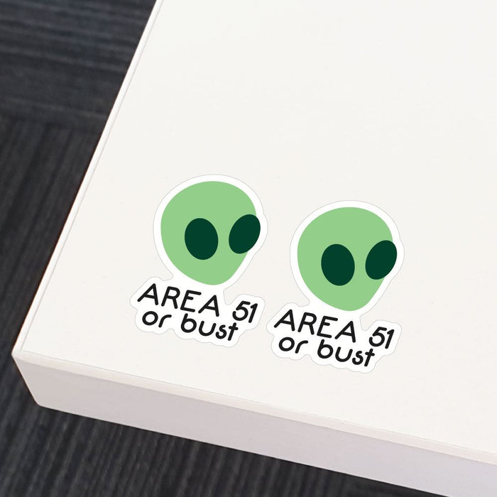 2X Area 51 Or Bust Sticker Decal