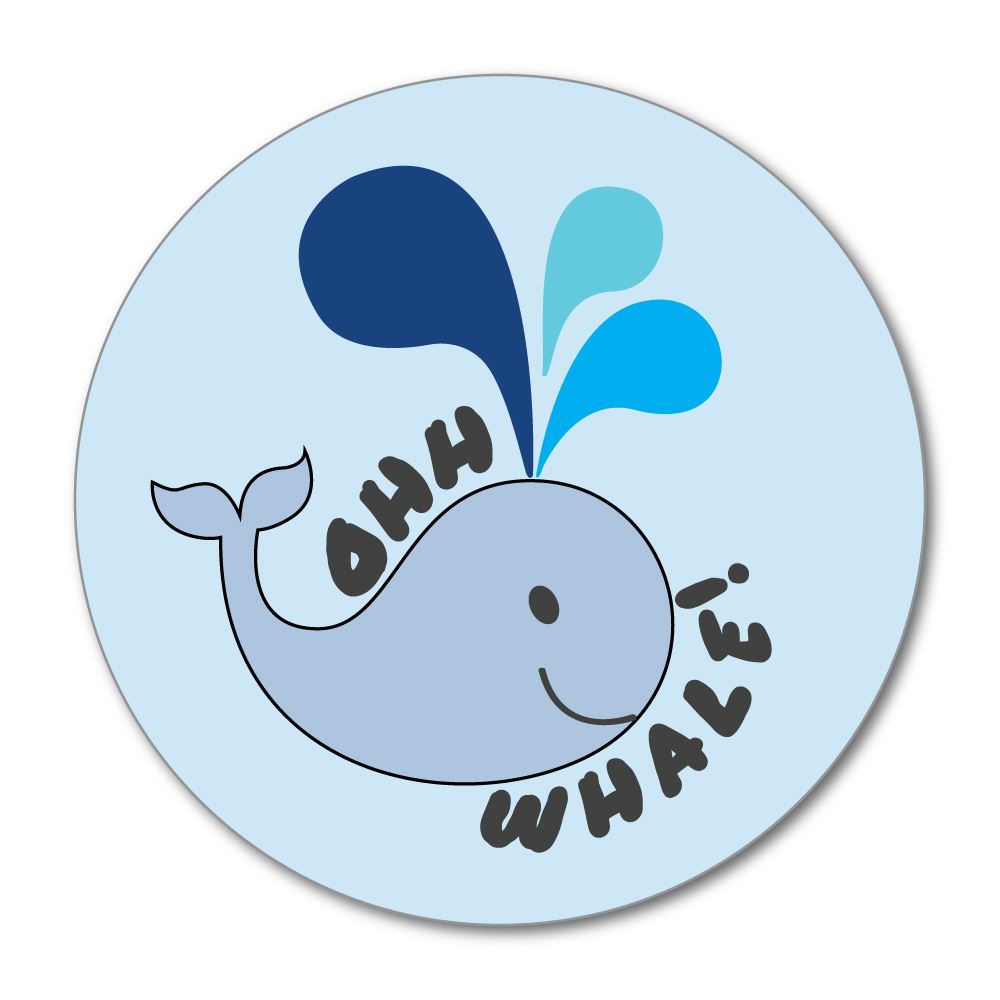 Ohh Whale Pun Blue Marine Life Ocean Don't Worry Oh Well Water Car ...