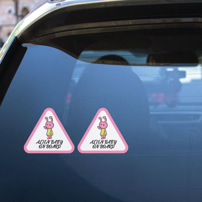 2X Alien Baby On Board Sticker Decal