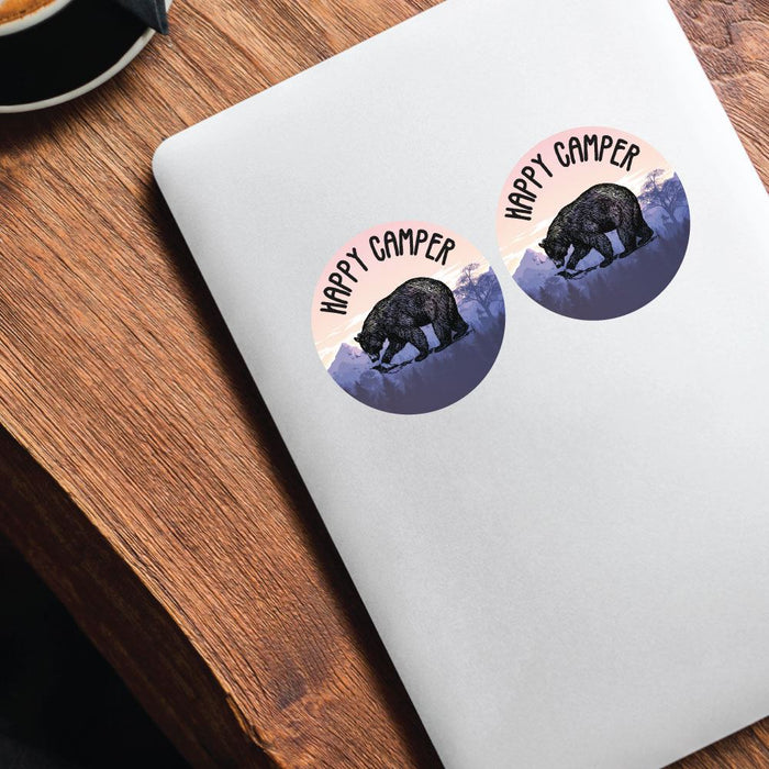 Happy Camper Bear Sticker Decal