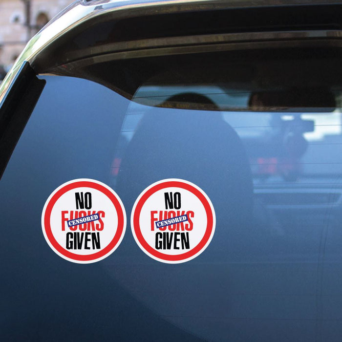 2X No Fcks Given Sign Sticker Decal