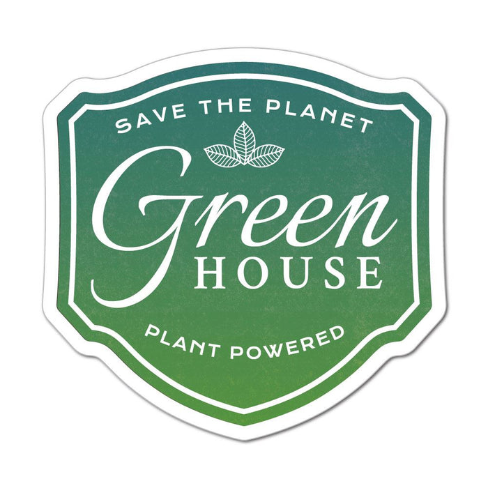 Green House Save The Planet Plant Powered Sticker Decal