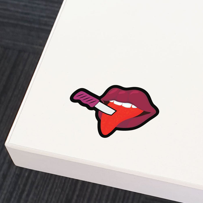 Knife In A Tongue Sticker Decal