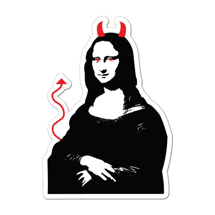 Mona Lisa Parody Art Funny The Joconde Famous Devil  Car Sticker Decal