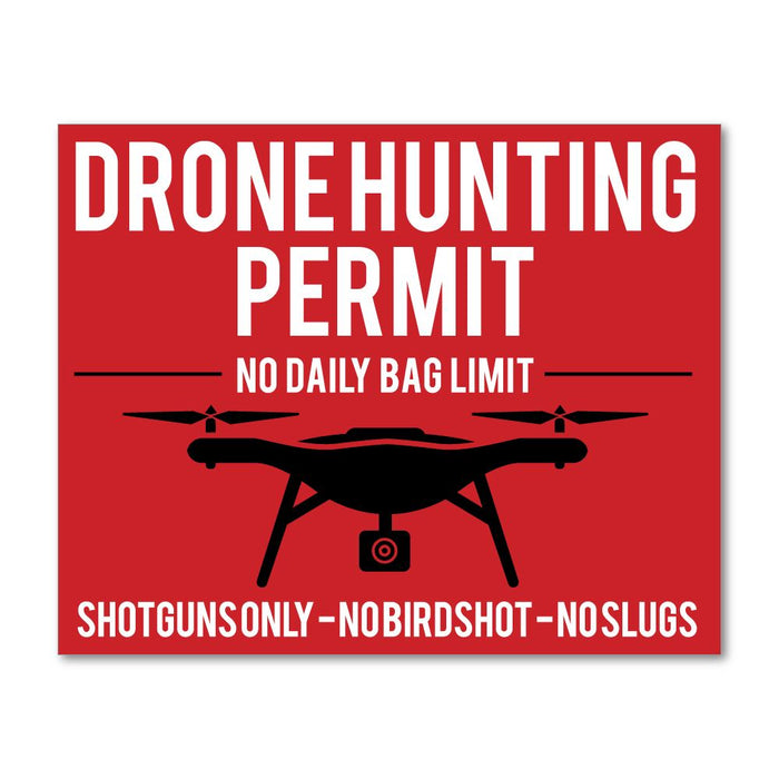 Drone Hunting Permit Sticker Decal