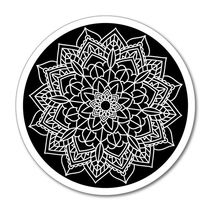 Mandala Pattern Black White Circle Pretty Floral Henna Car Sticker Decal