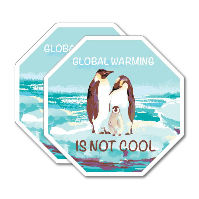 2X Global Warming Is Not Cool Sticker Decal