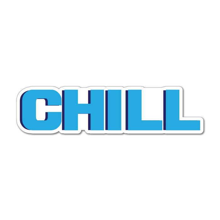 Chill Out Blue Typography Chilled Car Sticker Decal