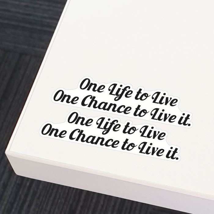 2X One Life To Live One Chance To Live It Sticker Decal