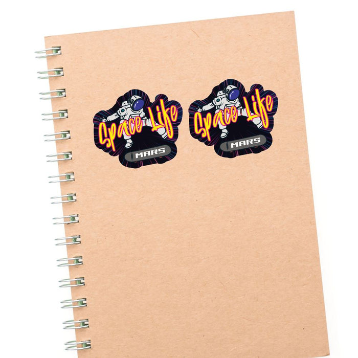 2x Space Life Mars Sticker Decal