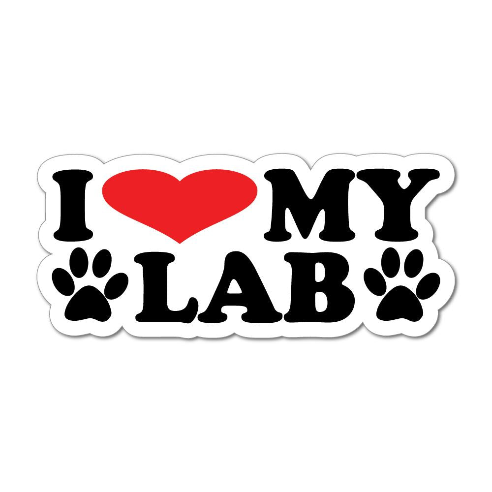 I Love My Lab Dog Labrador Paw Heart Best Friend Car Sticker Decal ...