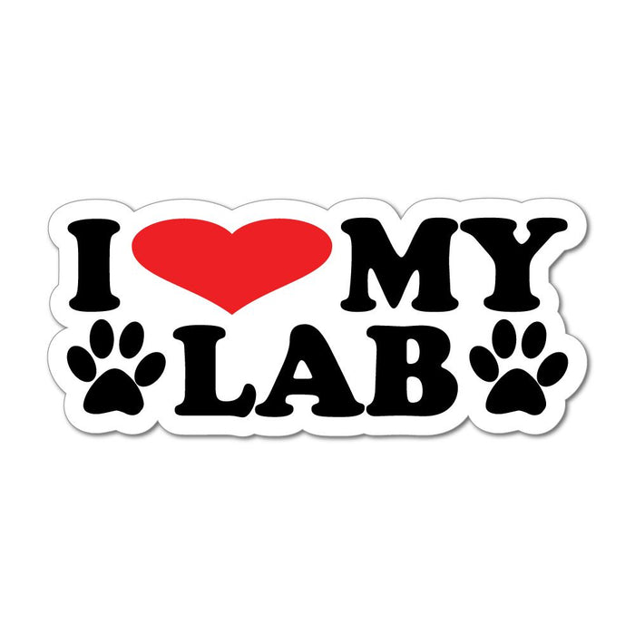 I Love My Lab Dog Labrador Paw Heart Best Friend Car Sticker Decal