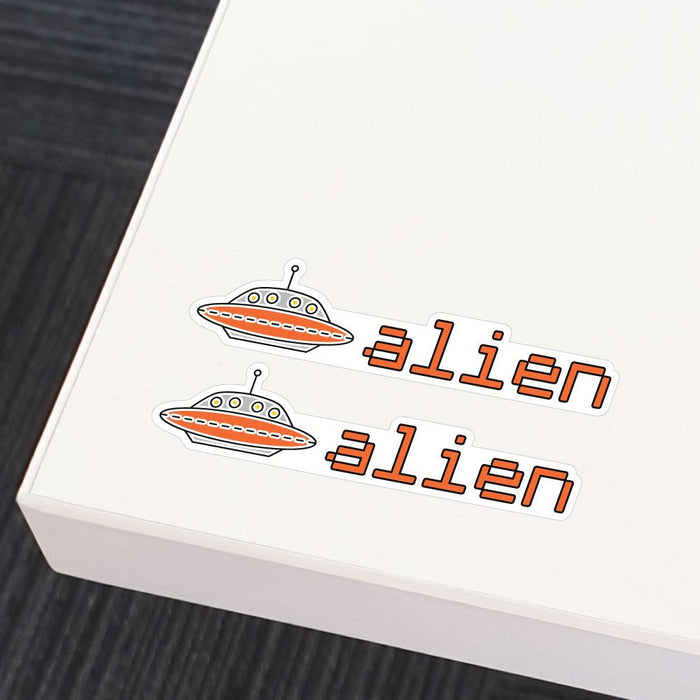 2X Alien Ufo Sticker Decal