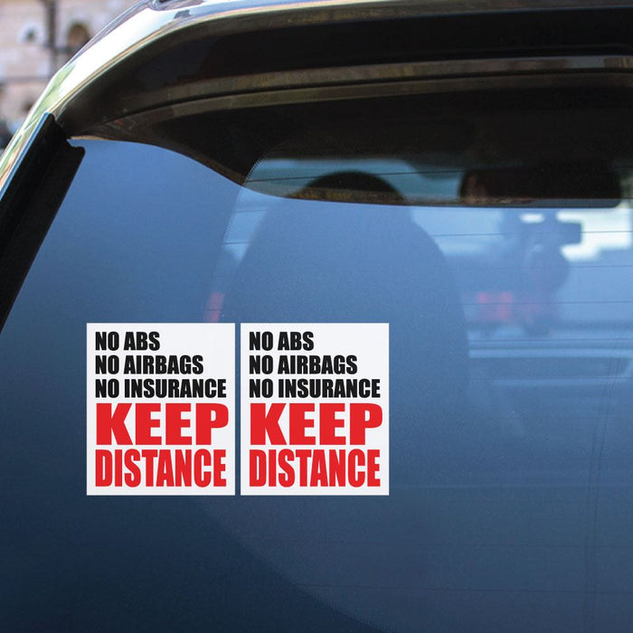 2X Keep Distance Sticker Decal