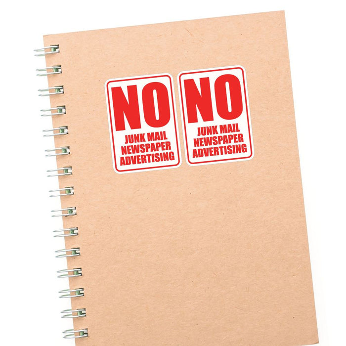 2X No Junk Email Sticker Decal