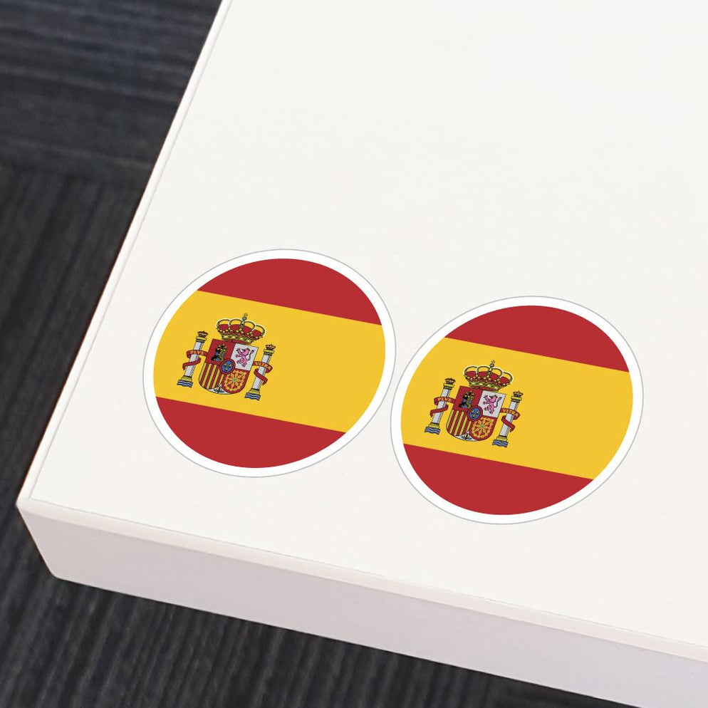 Spain Flag X2 Sticker Decal | Countries Stickers - Sticker Collective