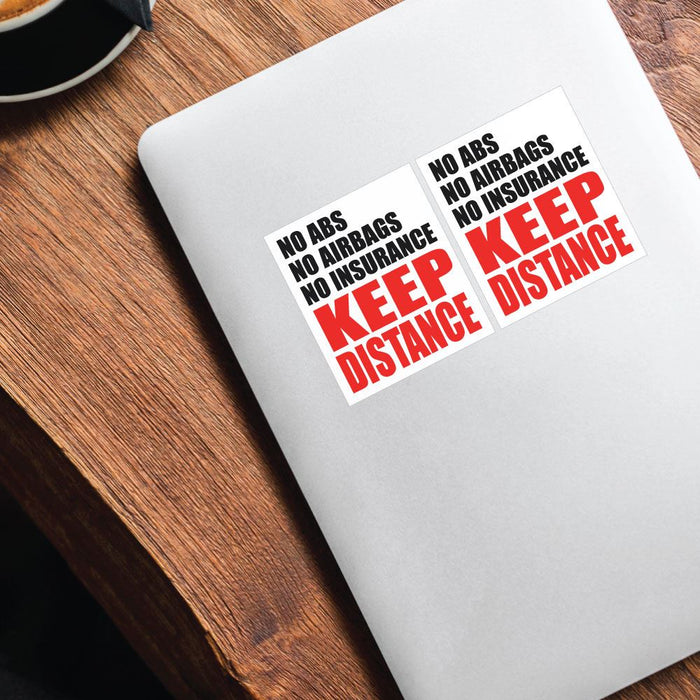 2X Keep Distance Sticker Decal | Funny Stickers - Sticker Collective