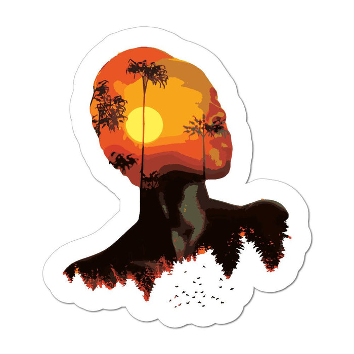 Double Exposure Sunset Car Sticker Decal