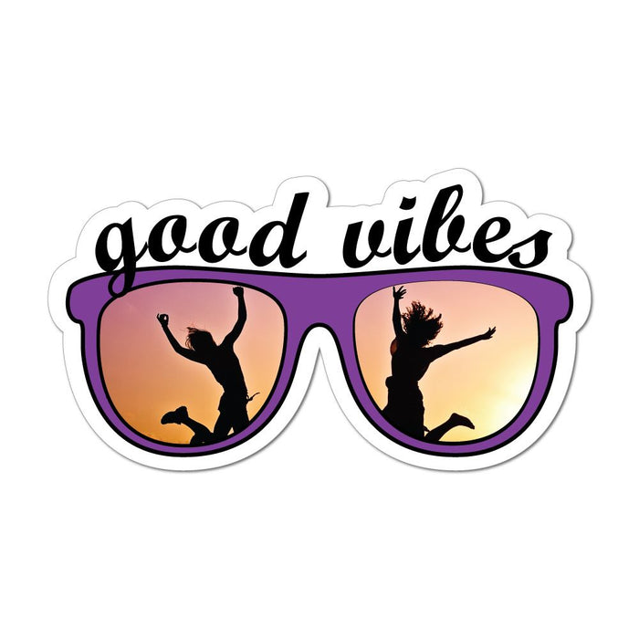 Good Vibes Sunglasses Beach Sunset Fun Happy Love  Car Sticker Decal