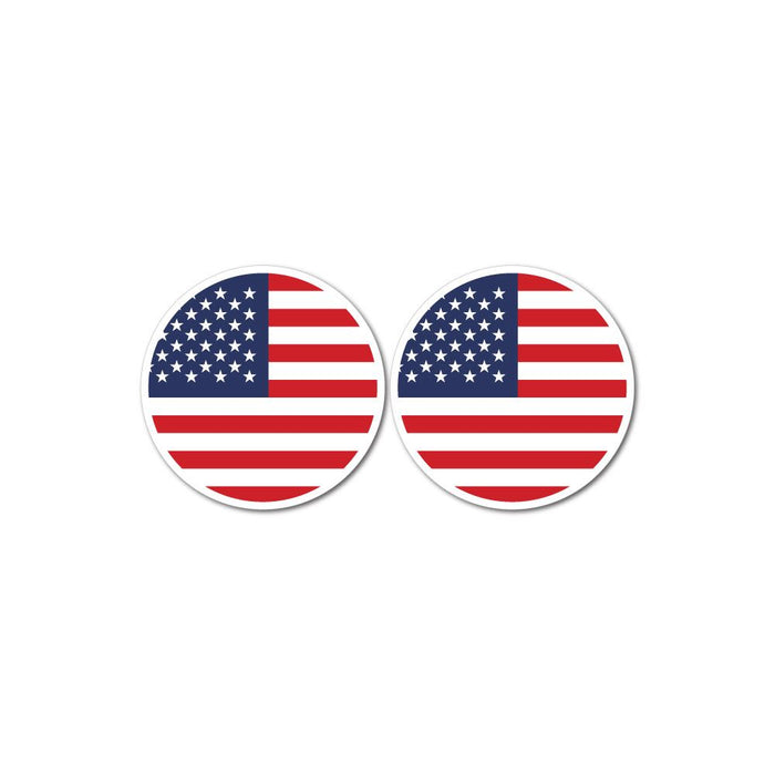American Circle Flag X2 Sticker Decal