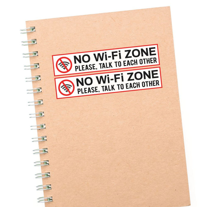 2X No Wifi Zone Sticker Decal