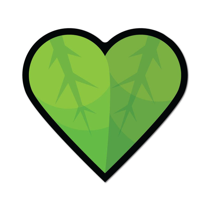 Green Leaf Heart Sticker Decal