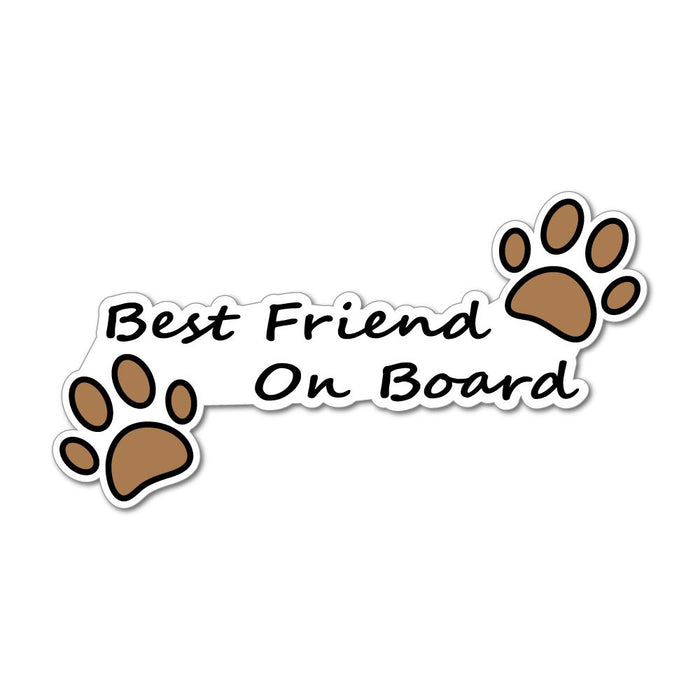 Best Friend On Board White Dod Puppy Type Paws Love Car Sticker Decal