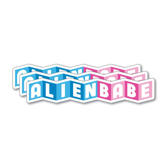 3X Alien Babe Sticker Decal