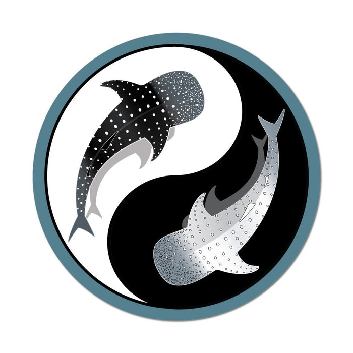 Whale Shark Yin Yan Hippie Symbol Peace Earth Animal Ocean Car Sticker Decal