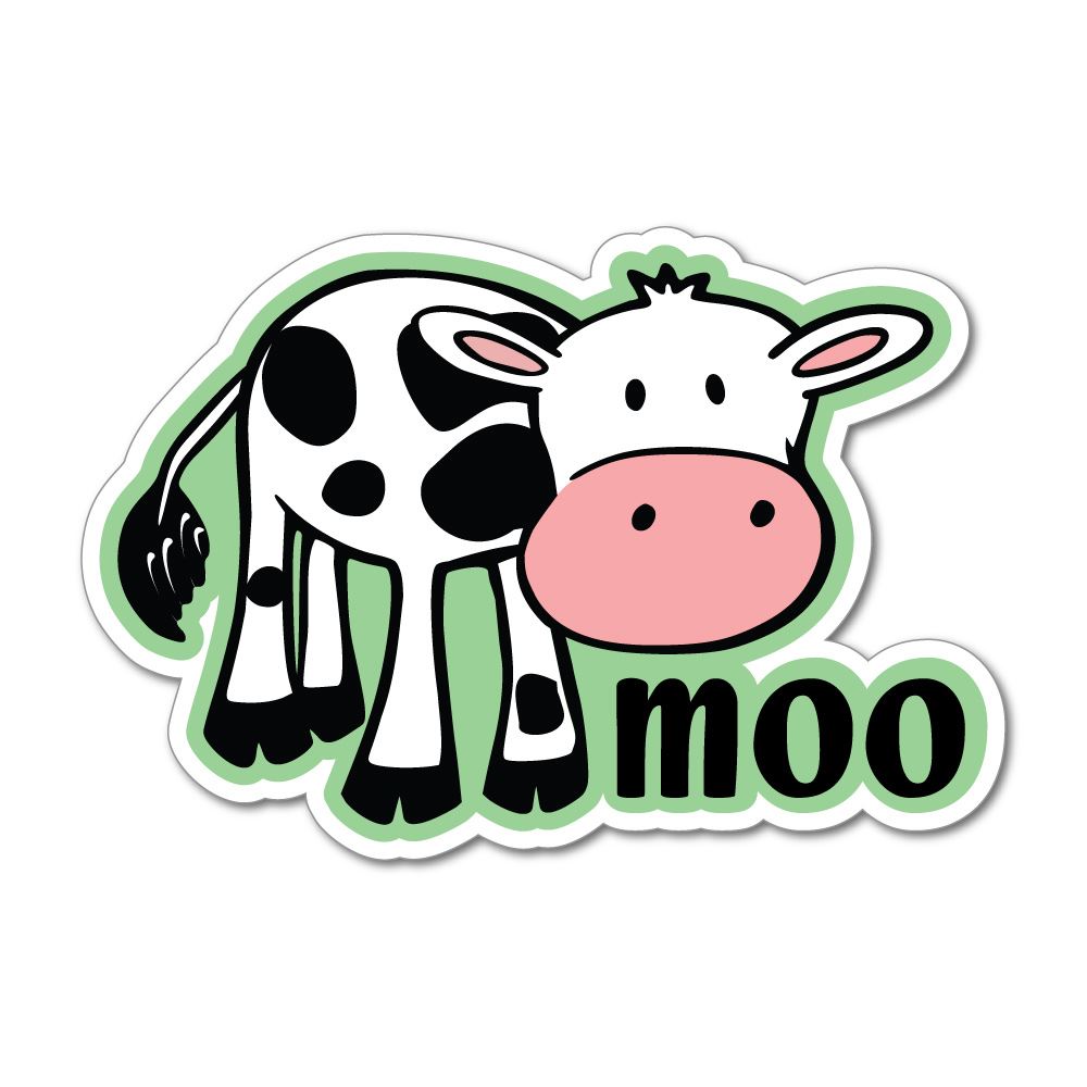 Cow Moo Cute Friends Not Food Vegan Vegetarian Farm Car Sticker Decal ...