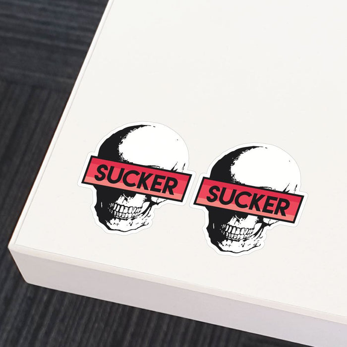 2X Sucker Skull Sticker Decal