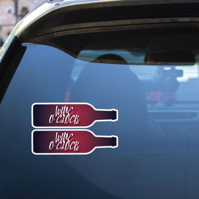 2X Wine O Clock Sticker Decal