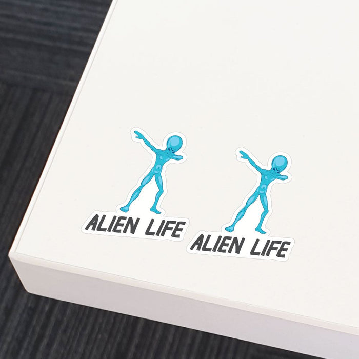 2X Alien Life Dab Sticker Decal