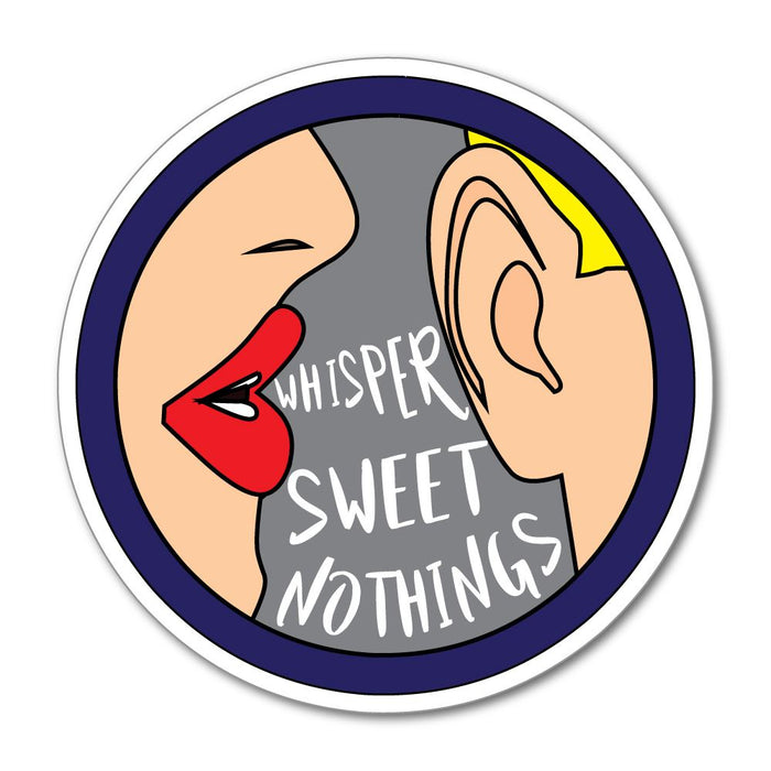 Whisper Sweet Nothings Pop Art Secrets Kiss Comic Female Male Car Sticker Decal