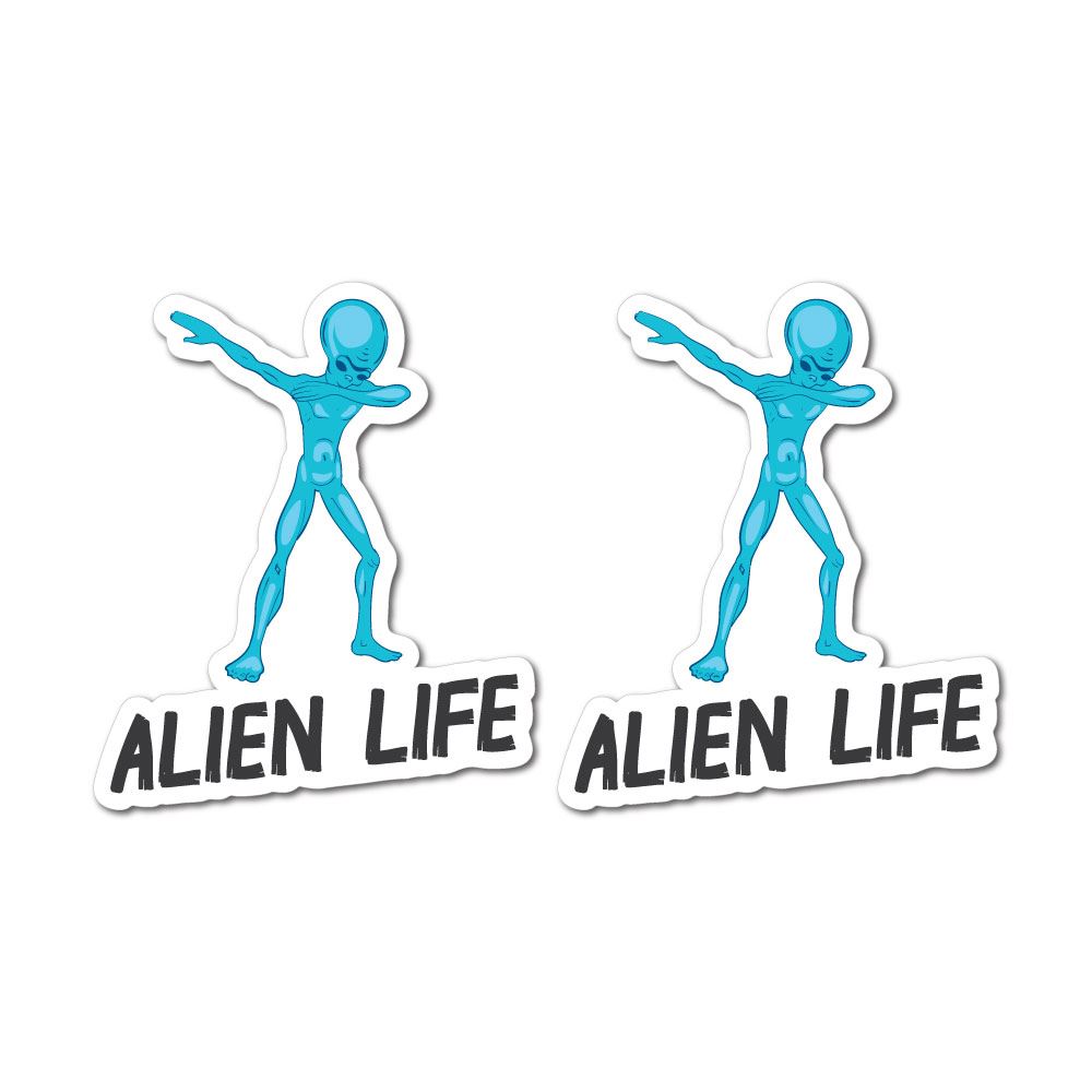 2X Alien Life Dab Sticker Decal | Space Stickers - Sticker Collective