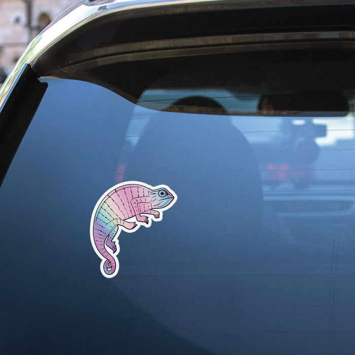 Colourful Chameleon Sticker Decal Cute Lizard Trippy