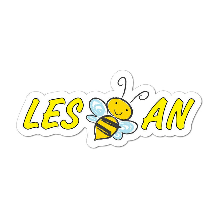 Lesbian Bee Yellow Funny Women Girls Pun  Car Sticker Decal