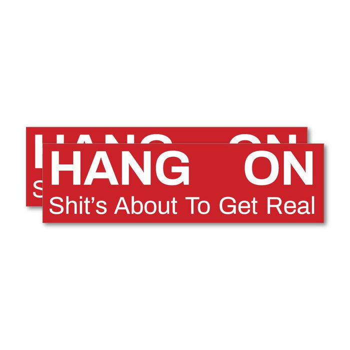 2X Hang On Sticker Decal