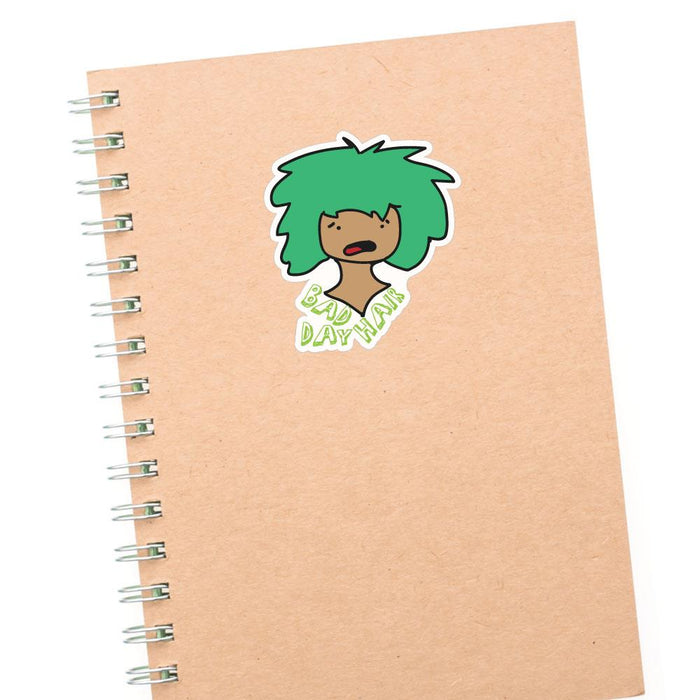 Green Bad Hair Day Sticker Decal